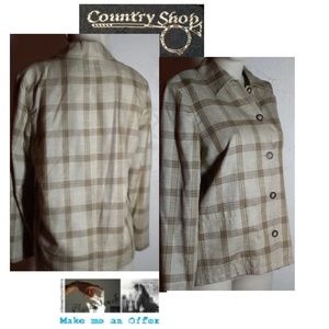 Country Shop  Brown Plaid Shirt Size 8